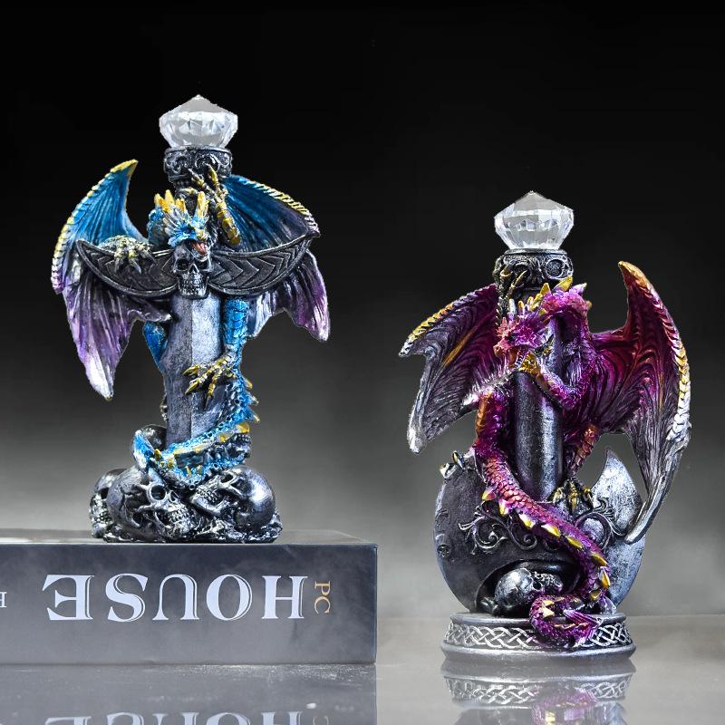 Cute Mythology Animal Statue Cerberus Dragon Griffin Ouroboros Dragon Eggs Resin Figurines Desktop Ornament Home Decorative
