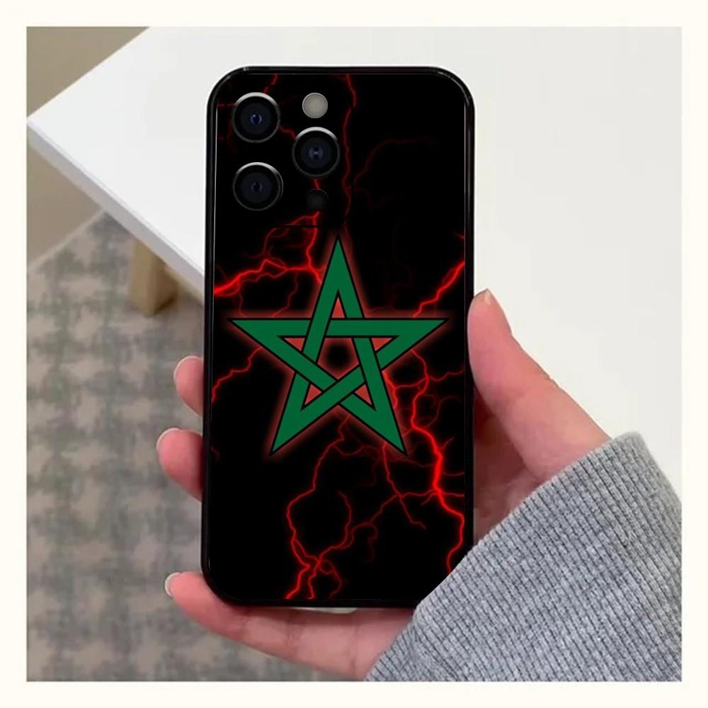 

Morocco Flag Phone Case For Apple iPhone 15,14,13,12,11,Pro,X,XS,Max,XR,Plus,Mini Soft Black Cover iPhone12mini