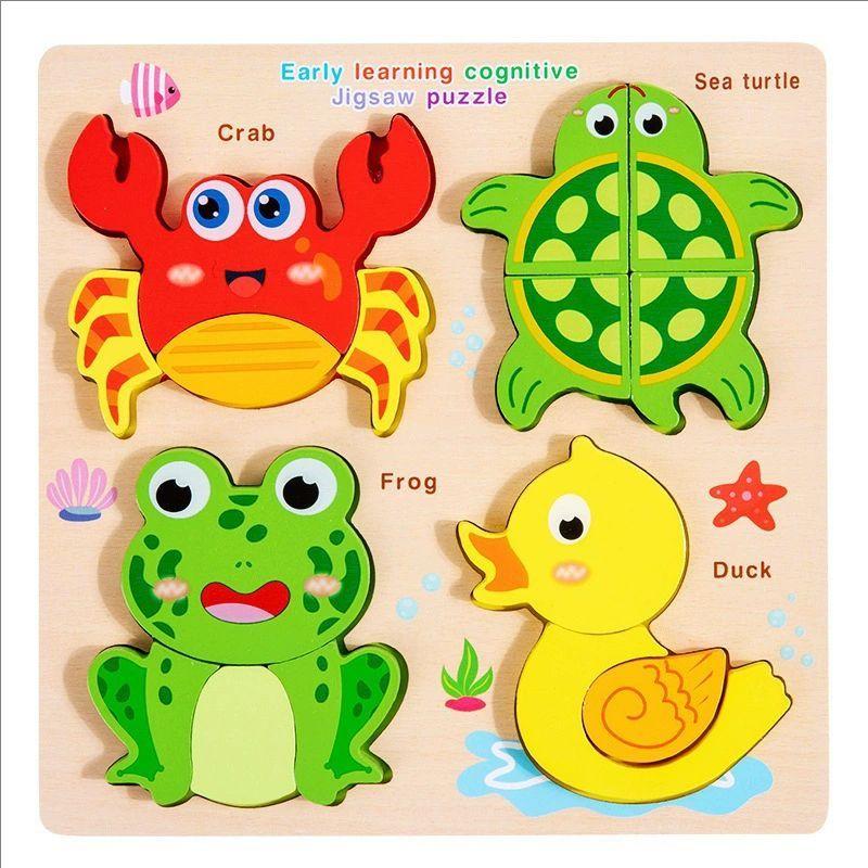 Vzdělávací hračka pro chlapce a dívky Dárek Dětské kojenecké puzzle Dřevěné přiřazovací puzzle Hra Montessori hračky pro batolata 1 2 3 R