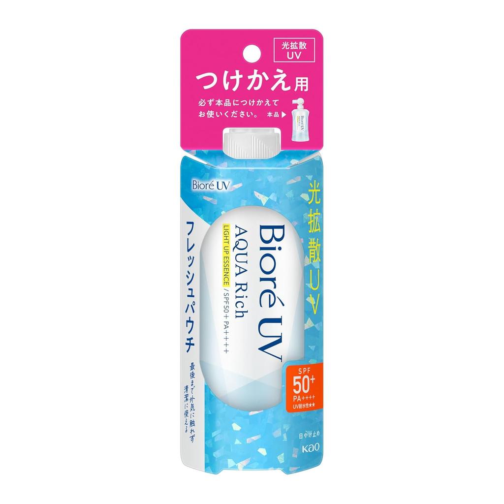 Bioré UV Aqua Rich Light Up Essence Fresh Pouch 120g Refill Sunscreen SPF50