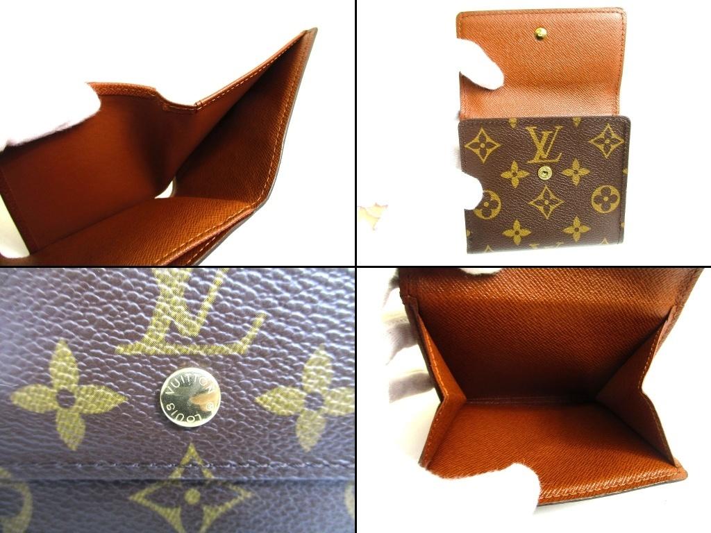Authentic LOUIS VUITTON Monogram Brown Leather Bifold Wallet Compact Wallet #b124  Open Box