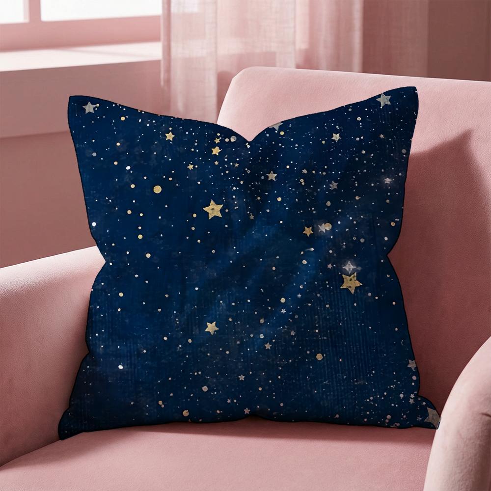 The Starry Sky Cushion Cover MultiScene Pillow Cover for Home Car Reversible Soft Durable for Daily Use