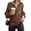 2025 Spring Leopard Print Chiffon Long-Sleeve Women's Pullover Shirt