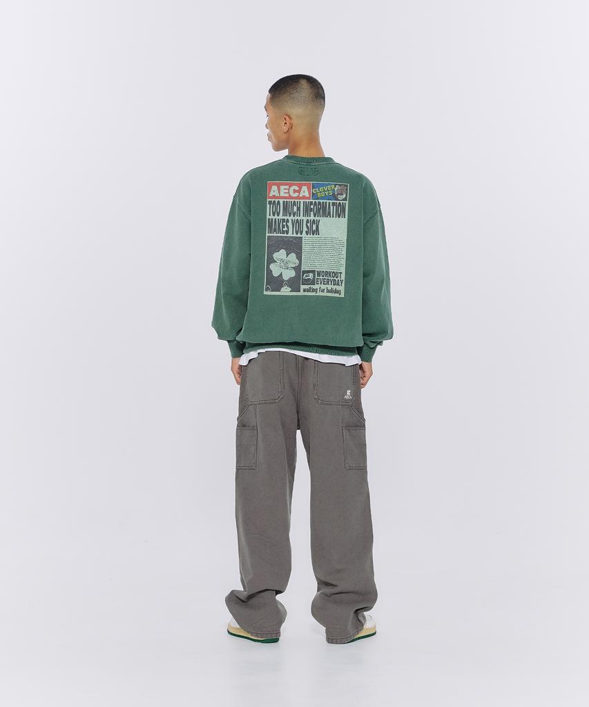AECA Aeca Social Balance Sweat Shirts-Washed Green