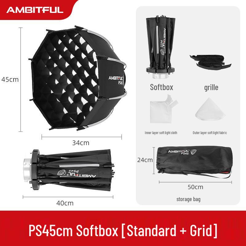 Ambitful Zhijie Quick-Install Octagonal Mini Softbox for Godox TT520II V1 Flash