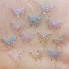 New 100Pcs New Cute Mini Shiny Little Butterfly Resin Figurine Crafts Flatback Cabochon Ornament Jewelry Making Hairwear Accesso