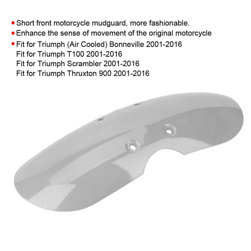 Motorcycle Short Front Mudguard Cover Guard Fit for Triumph T100 2001 2016(Silver)