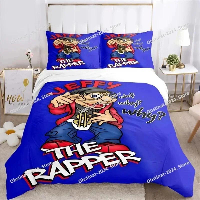 3D Print Cartoon SML Jeffy Bedding SetDuvet Cover Comforter Bed Set Quilt Cover PillowcaseKing Queen Twin Size Boys Girl Adult