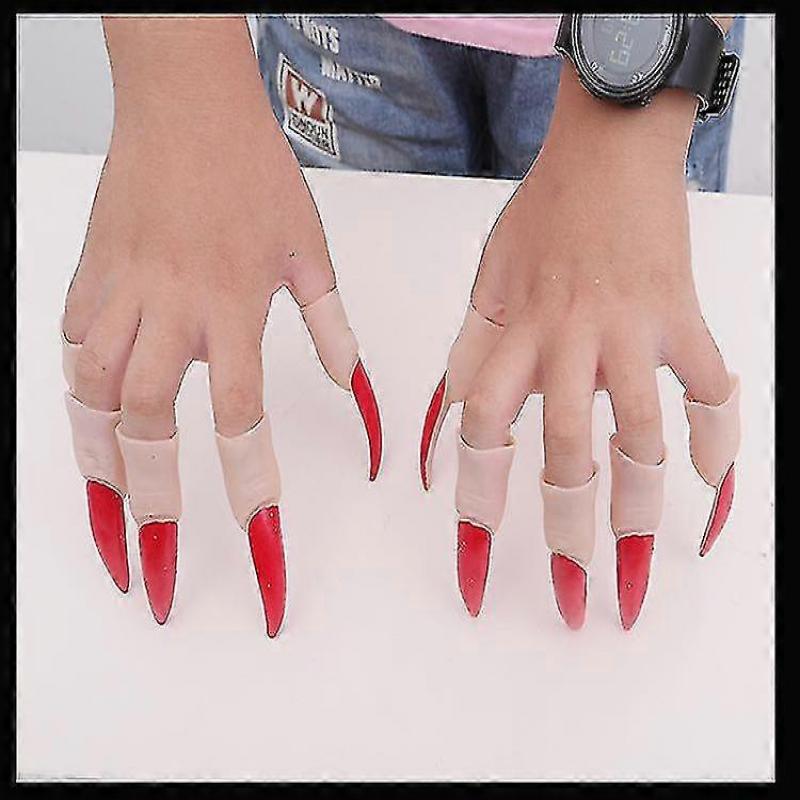 Halloween Dress Up Props Supplies Zombie Nails Fake Finger Sets Vampire Werewolf Paws