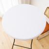 Elegant Milk Silk Round Tablecloth - Luxurious Light Feel & Elastic Fit, White Ins Style