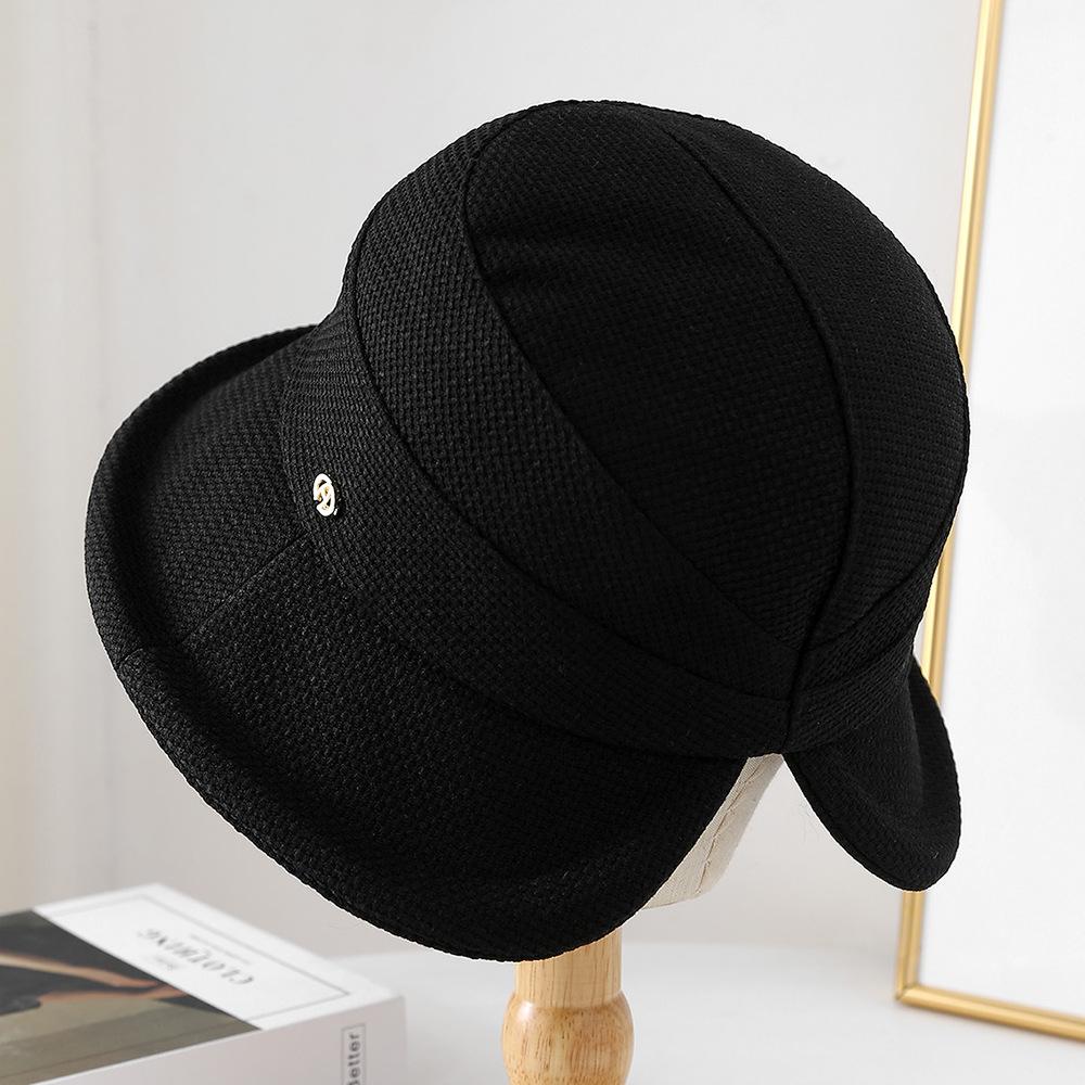Curled dome basin hat women spring and autumn new foldable simple and versatile after opening the fork to show the small bucket hat