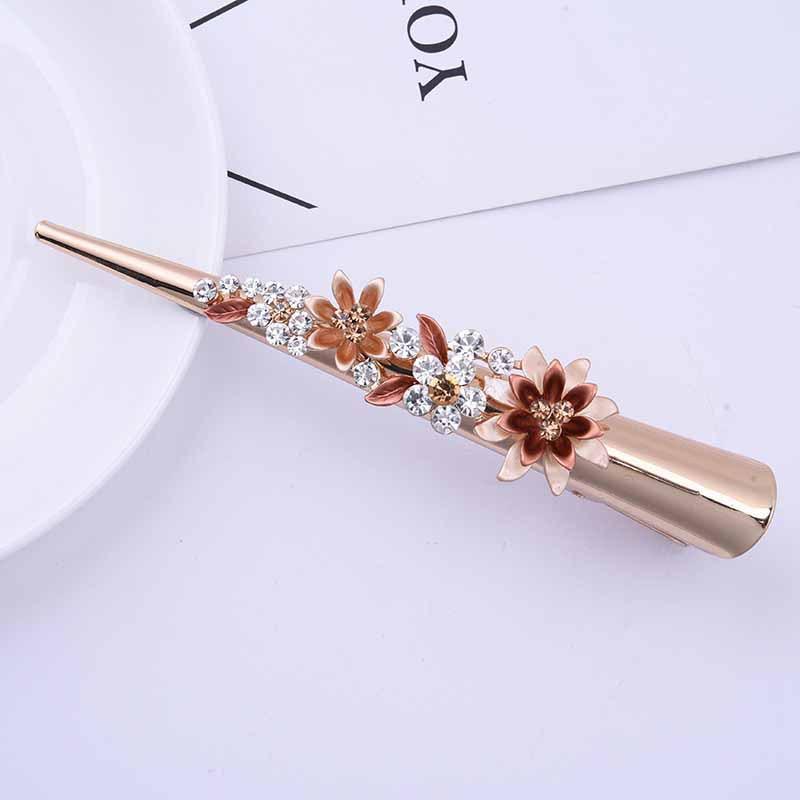 Headgear Spring And Summer High-End Hairpin, Women'S Adult Hairpin Alloy Paint Summer Disc Hair Ponytail Horn Clip