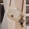 Mrs. Qiao Bag 2025 New Crossbody Bag Women's Bag Spring and Autumn High-end Feel Single Shoulder Small Bag Ladies Genuine Leather Small Round Bag