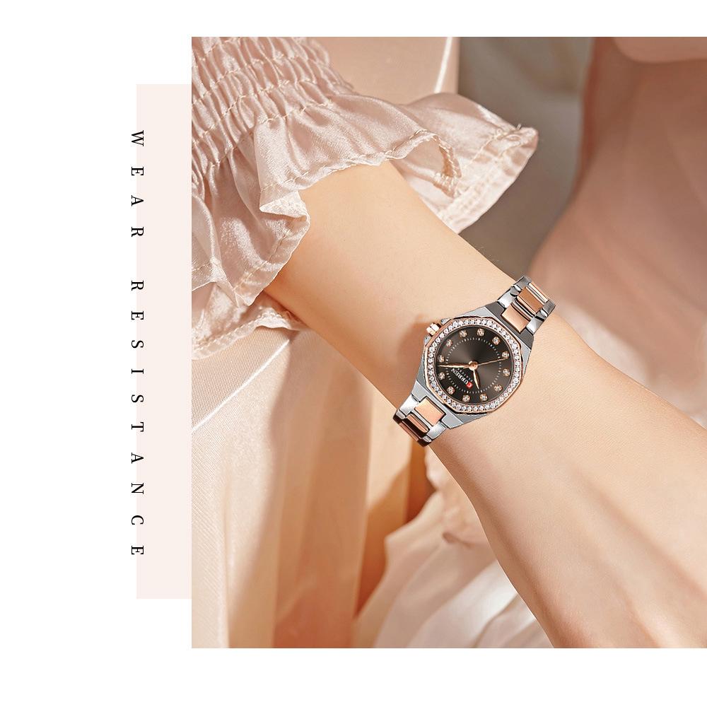 CURREN 9100 Women's Waterproof Quartz Watch with Steel Band and Small Dial