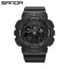 Sanda Personalized Multifunctional Outdoor Sports Watch for Men and Women - Luminous, Waterproof, Dual Display Digital Wristwatch.