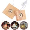 Wooden Led Light Dispaly Base Square Wooden Night Lamp Base Light Display Stand