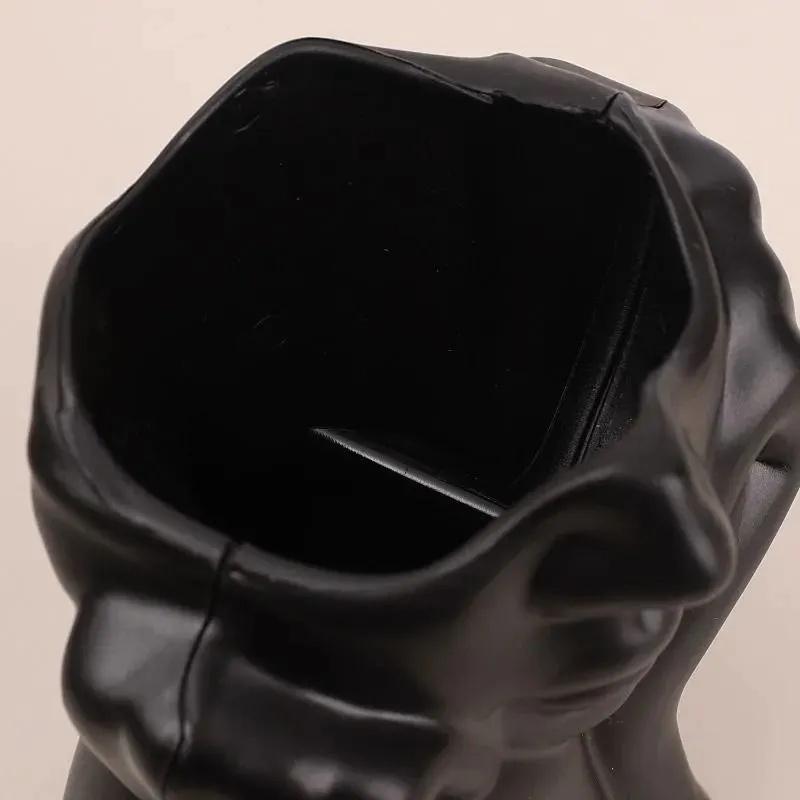 Abstract Human Face Pen Holder Storage Organizer Desk Accessory Modern Sculpture Office Supply Container with Packaging Bag