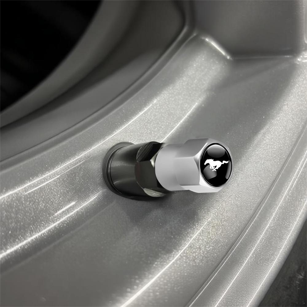 Car Tire Valve Stem Caps Car Wheel Tyre Air Valve Covers For Ford MUSTANG Edge TAURUS ST Fiesta Mondeo SHELBY Fusion Escape Kuga knsh65
