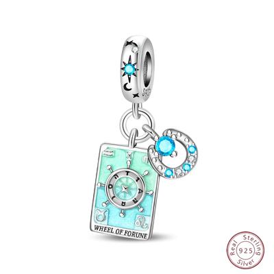 Copper Tarot Wheel Of Fortune Glossy Zirconia Elegant Charms 3Mm Handmade Holiday Fine Jewellery Present Making