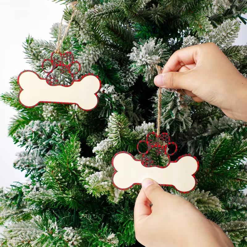 10Pcs Personalized Dog Ornament Christmas Tree Decoration Custom Name Pet Christmas Gift Ball Pendant