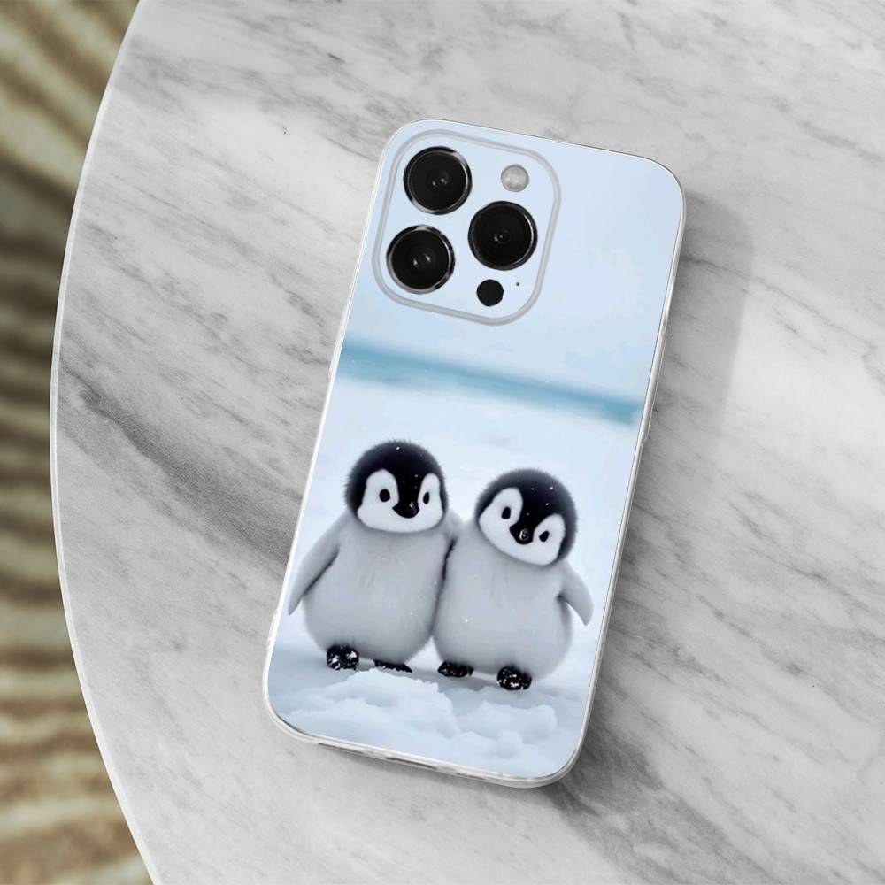 Cute Animal P-Pingu Penguin Case For iPhone Max,13,XR,SE,12,15,Pro,17,Plus,11,14,16,X,XS,Mini Transparent Soft Cover