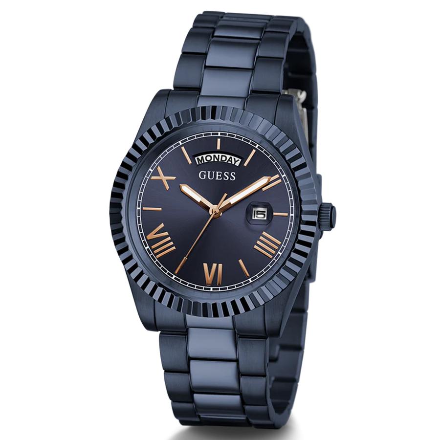 Guess Dark Blue Stainless Steel Strap Men's Quartz Watch with Date - GW0265G9