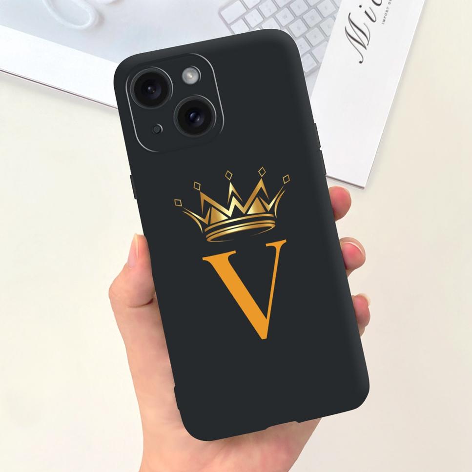 For Apple iPhone 15 15Pro 5G Case Fashion Letter Flower Luxury Crown Soft Silicone Cover For iPhone15+ 15Plus 15 Pro Max Bumper