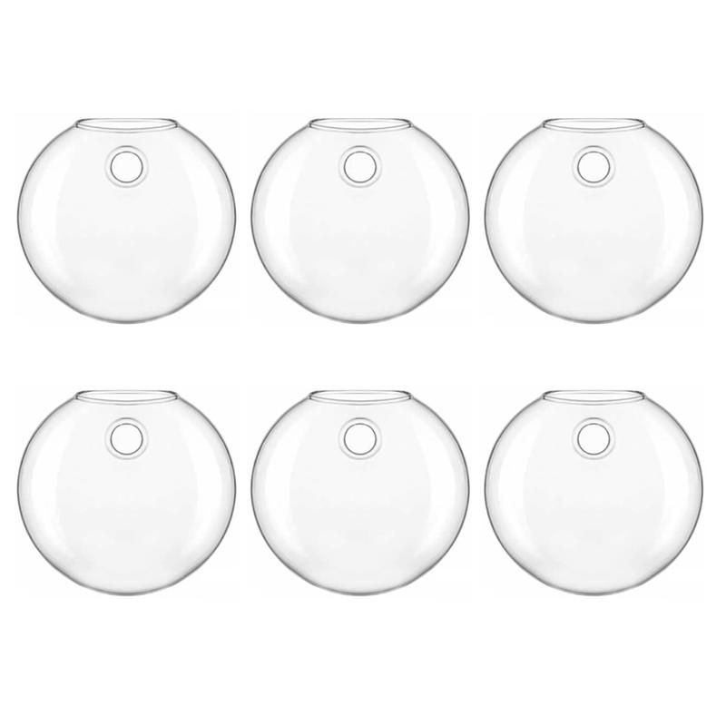 AS60-Ručně vyráběná kulatá skleněná váza-Balení 2/6-Nástěnný terárium-Hydroponický květináč s automatickým zavlažováním Pro domácí kancelářskou dekoraci