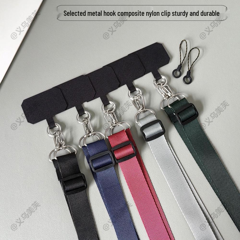 Universal Solid Color Adjustable Phone Lanyard - Anti-Lost, Wide Outdoor Shoulder Strap & Hanging Neck Rope