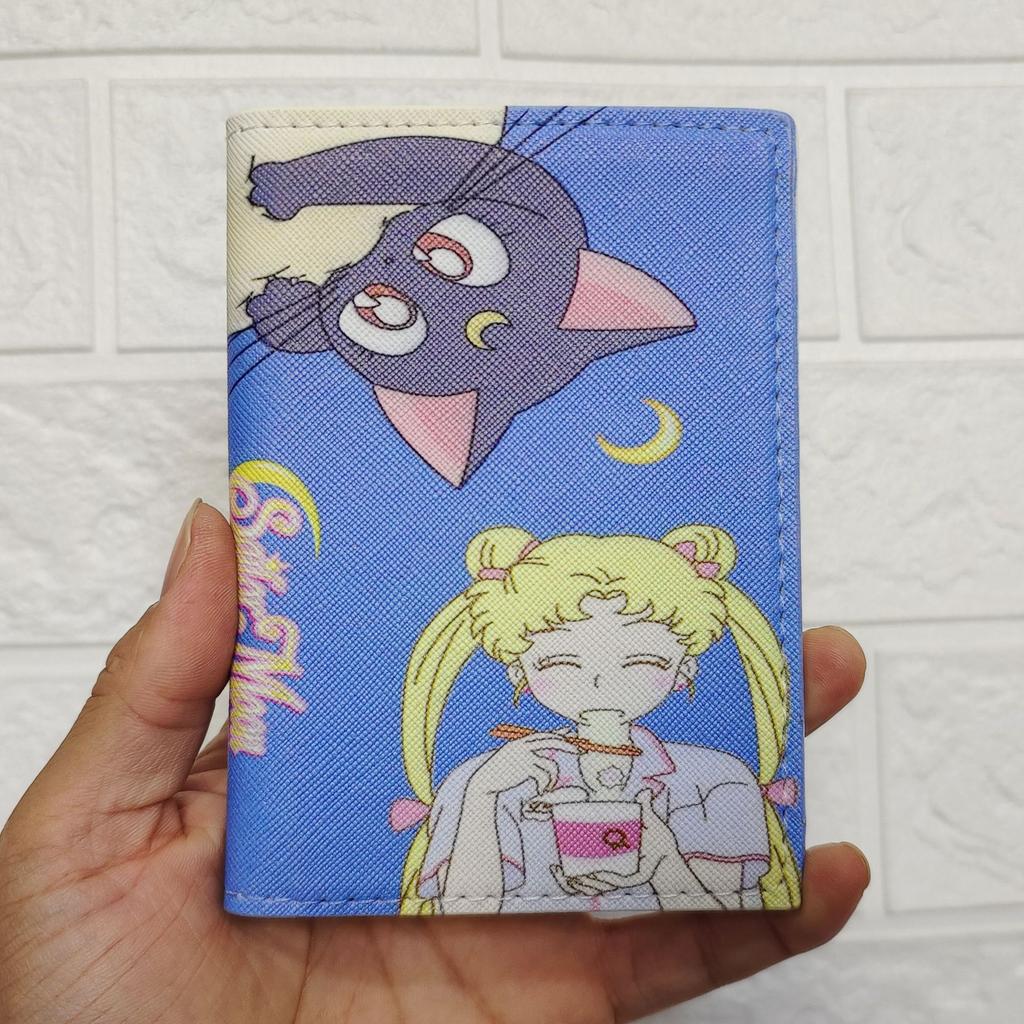 Cartoon Ice Moon Travel Passport Bag Student ID Folder Sailor Moon