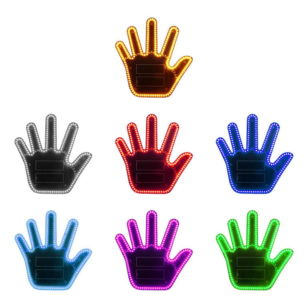 Hand Gesture Light for Car,Funny Gesture Finger Light for Car with Remote, LED Car Back Window Sign Car Gadgets