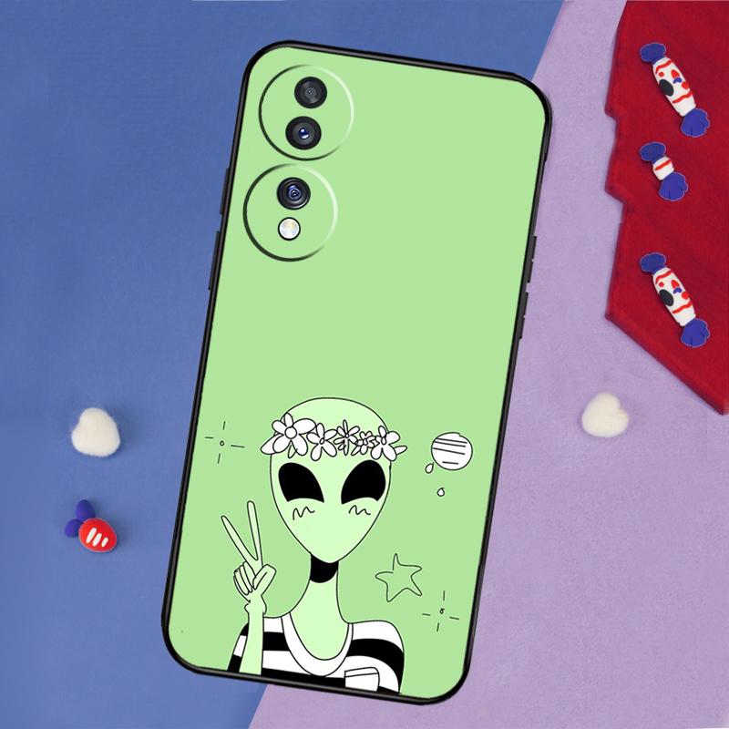 Cartoon Alien Case For Honor Magic 7 5 6 Lite Honor X9b X9a X8b X8a X8 X9 X9c 50 70 90 Lite 200 Pro Cover