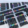 Dual-Color Glitter Pens Markers  Hand-Painted Dual-Color Brush Pens  Soft Tip  Fade-Resistant Pearl Glitter Pens 12-Pack/24-Pack