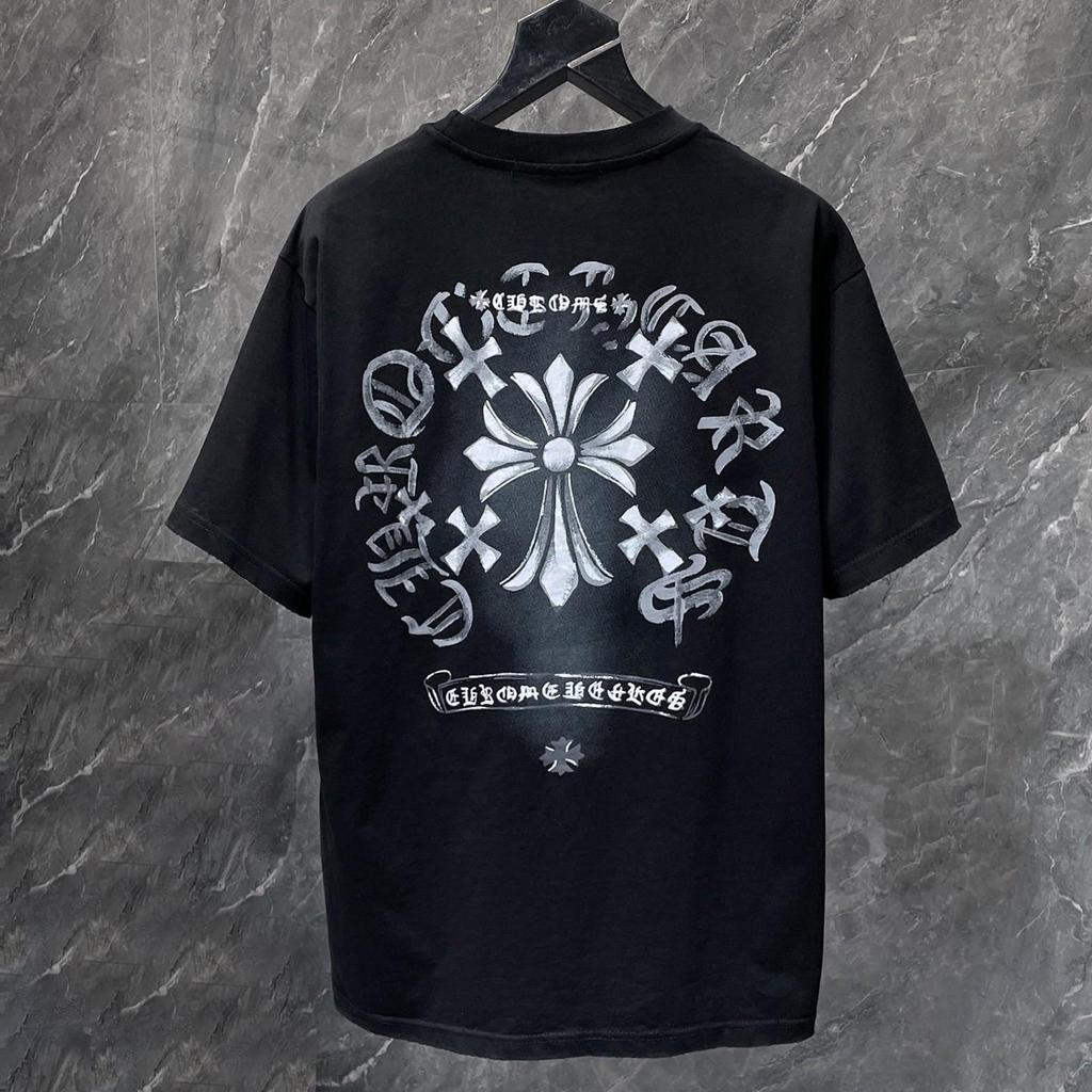 8931 CHROME HEARTS 2026 Summer New High Quality Cotton Round Neck Loose Large Size Men's and Women's T-shirt Couple T-shirt