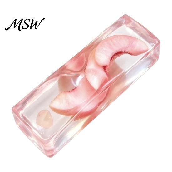 Fake Fruit Bar Squeeze Toy Clear with Inside, Stress Relief Shapeable Soft TPR Fidget Gadgets Stick Sensory Toy, Transparent Strip Figdet for