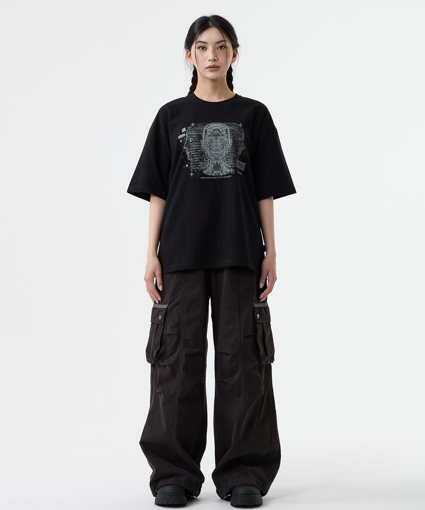 Nasttingijeubeleoldaenmi Digital Human Tee_Black