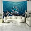Cronulla Sharks Wall Tapestry Aesthetic Wall Hanging Printed Fabric Blanket Decorative Tapestries for Bedroom Living Room Home Decor