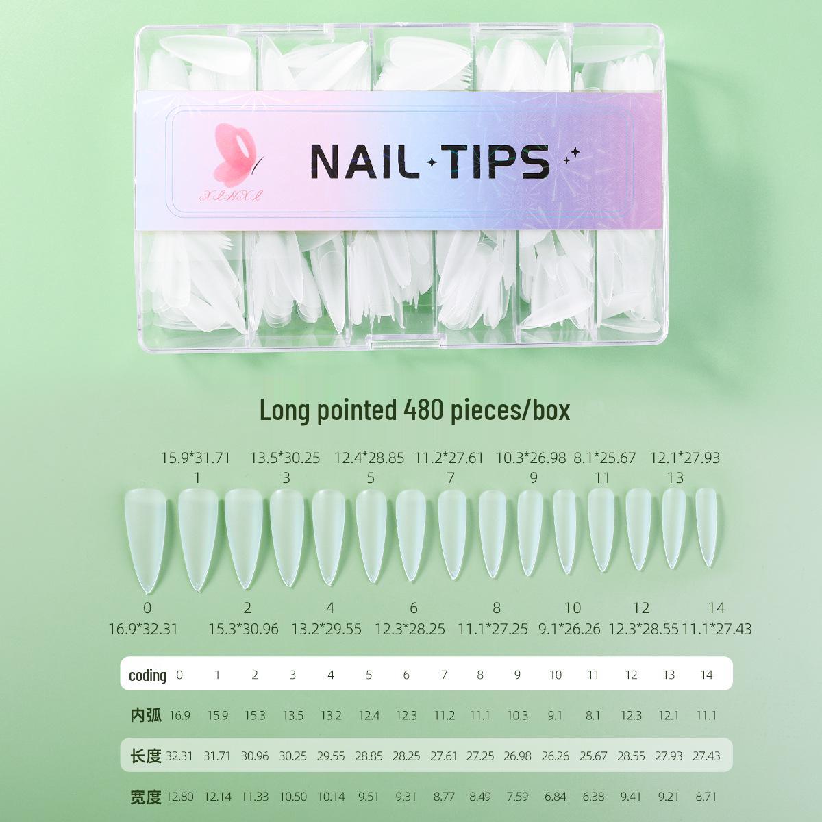 

Handmade Frosted French Crescent Half-Cover Nail Tips: Light, Thin, Seamless Wearable Art