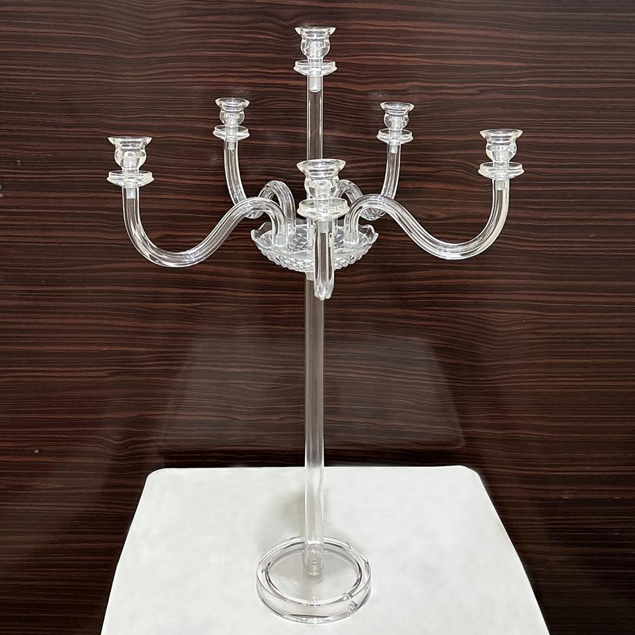 Promise Wedding Props Acrylic Six Candlesticks Wedding Hall Table Setting European Retro Candle Holder