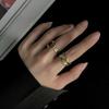 European-American Gold Open Irregular Ring, Women's 925 Silver, Korean Style Fashion, Simple Lines, Adjustable Index Finger Ring
