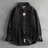 Solid Color Corduroy Vintage Shirt Men Spring Fashion Simple Basic Long Sleeve Blouse America Style Coats