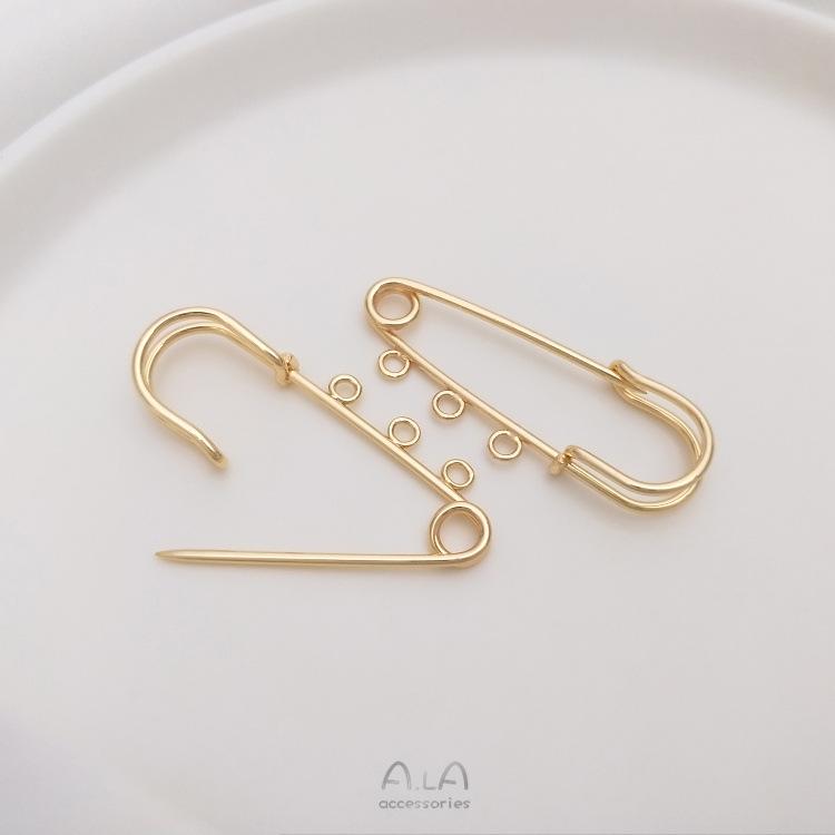 14K Gold Plated Multi-Hanging Pendant Brooch Buckle - Colorfast Accessories for DIY Handmade Projects