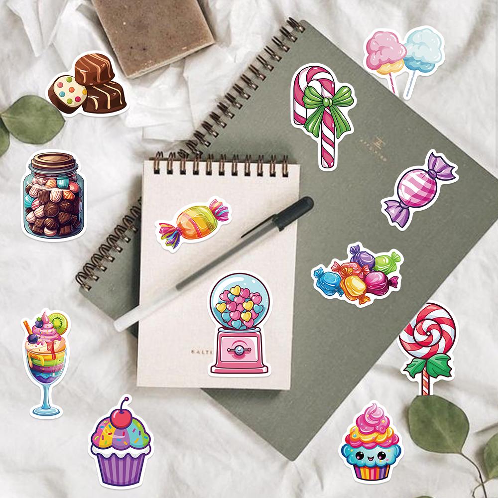 50Pcs Cute Colorful Candy Cartoon Stickers Scrapbooking Notebook Water Bottle Laptop Luggage Skateboard Car Sticker Toy Gift