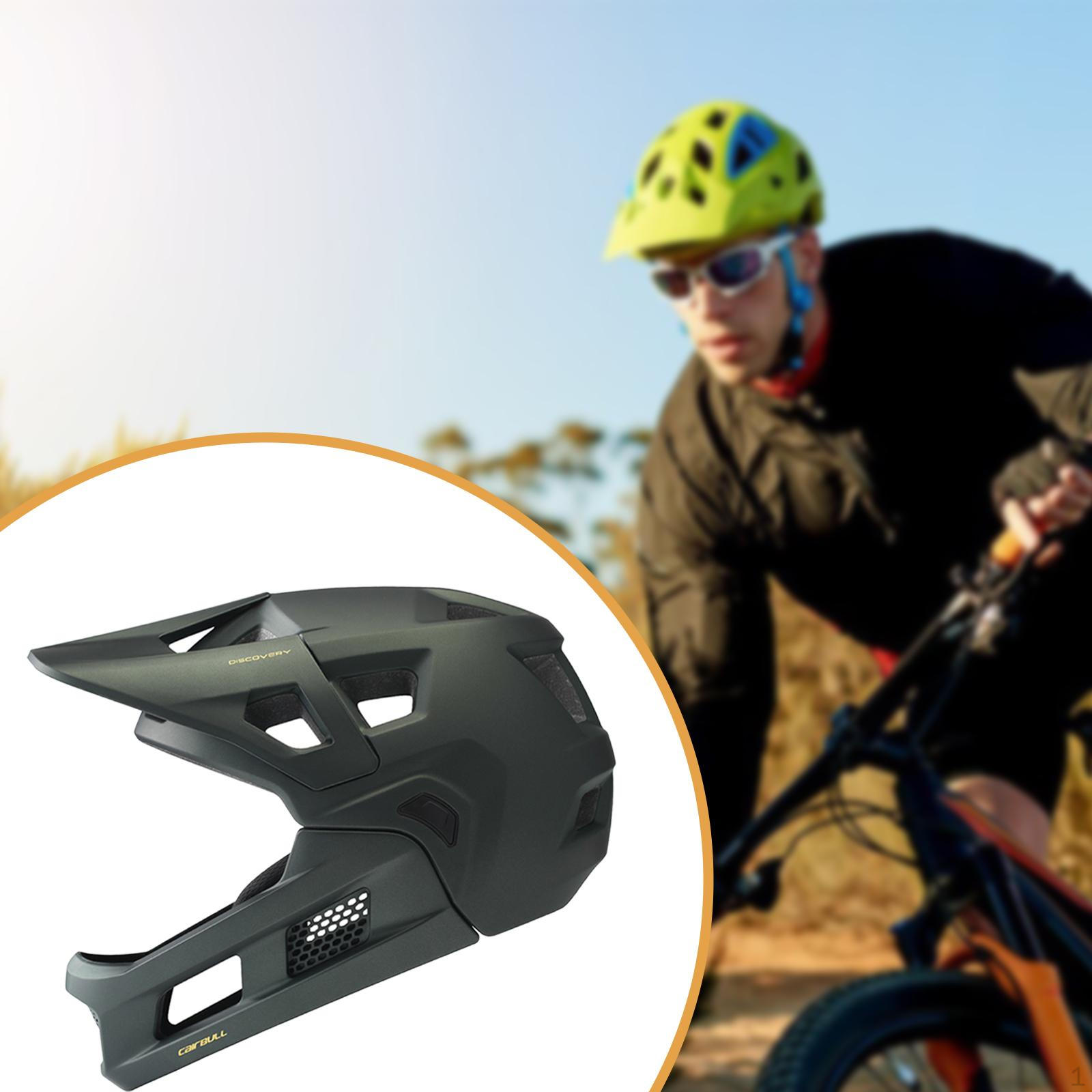 

Mountain Bike Helmet Removable Chin Pad Comfortable Breathable Stylish Full Face Cycling for green