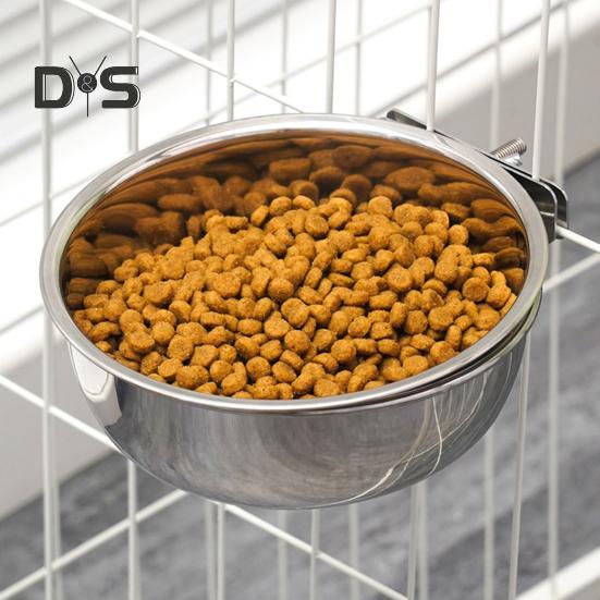 Edelstahl-Futternapf für Papageien, Vögel, Hunde, Katzen, Kaninchen, Vögel, Kleintiere, Käfigmontage, Wasser- und Futternapf, Futternapf, Heimtierbedarf