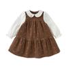 DAVE&BELLA Girls' Corduroy Faux Two-Piece Dress