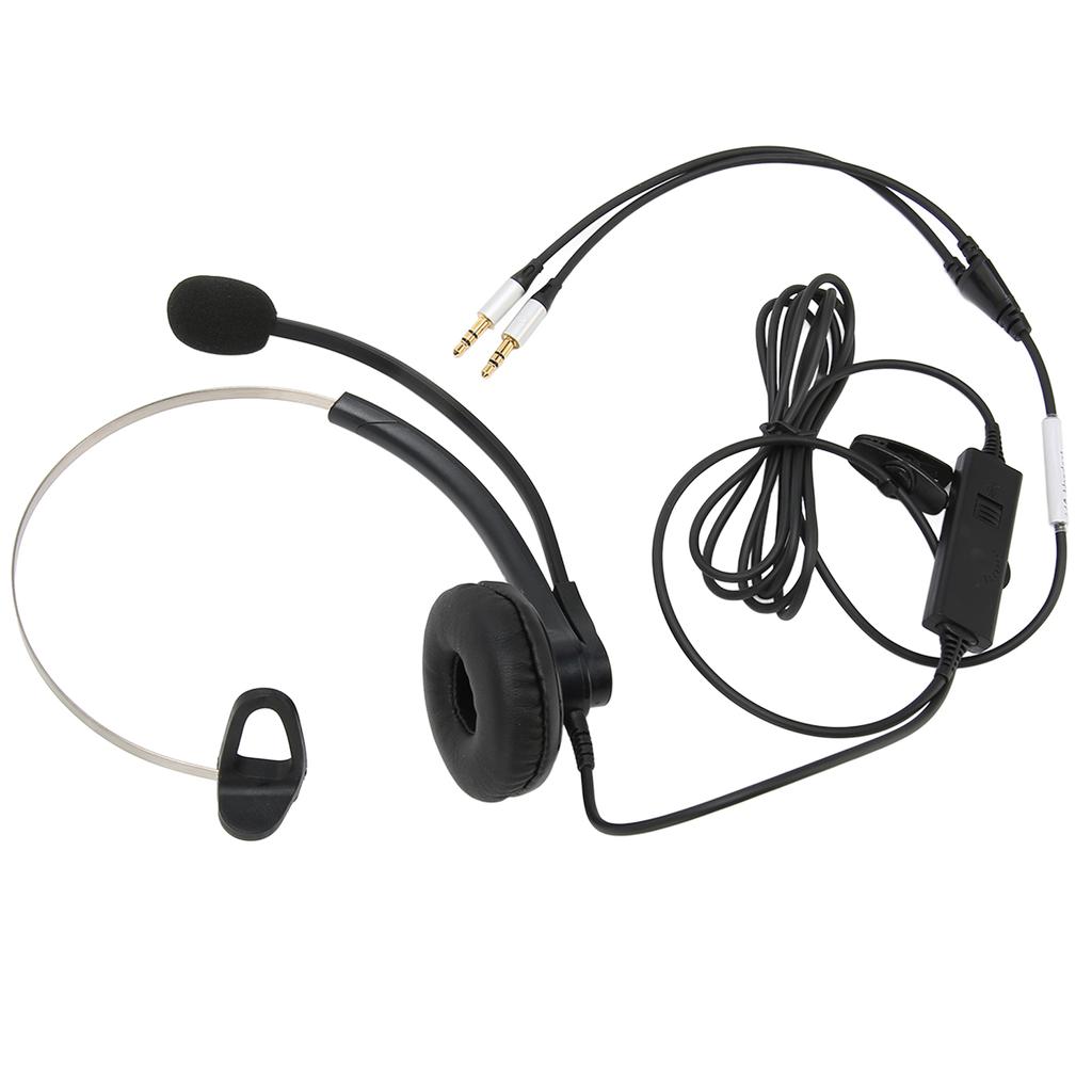 Single Ear Wired Headset Noise Canceling HD Calling Telephone Headset for Call Center Office