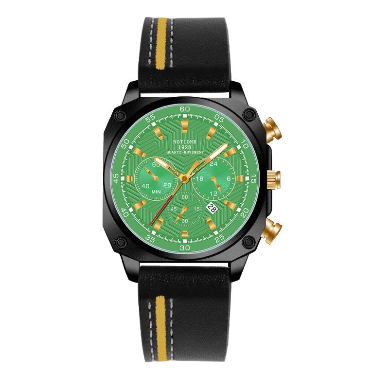 

Square Men s Sport Men s Quartz Watch Casual Men s Watch Military Watch Multi-Dial Watch Business Watch Leather Watch чорний/зелений