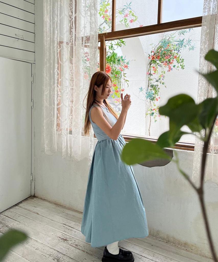 Wove Moment Layered Tool Sleeve Dress Blue Wbcsop001Bl