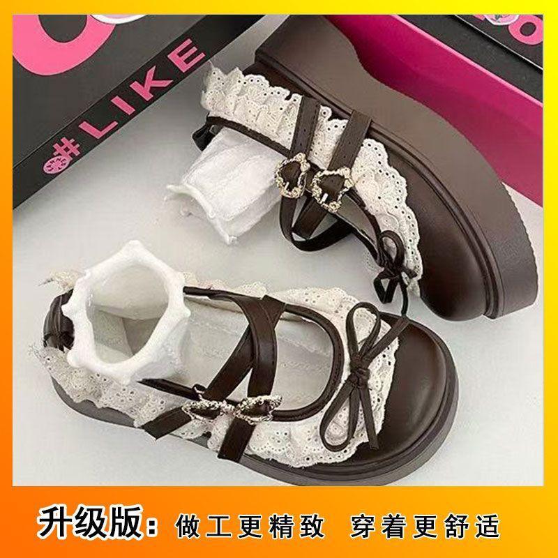 

Versatile single shoes women s winter 2025 bow Mary Jane platform brown French fashion retro small leather shoes 40